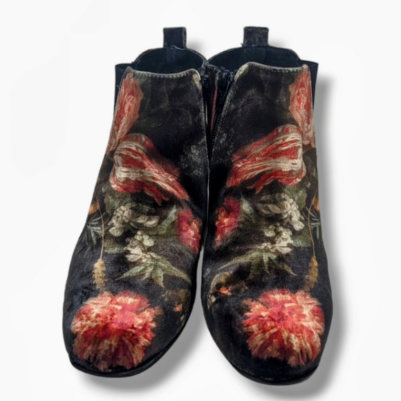 Sesto Meucci | Odeon Multi Valzer Velvet Floral Ankle Booties Women's Size 7 - Picture 4 of 8